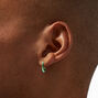 Titanium 12MM Green Anodized Hoop Earrings,