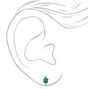 Silver Glitter Turtle Clip On Stud Earrings - Green,