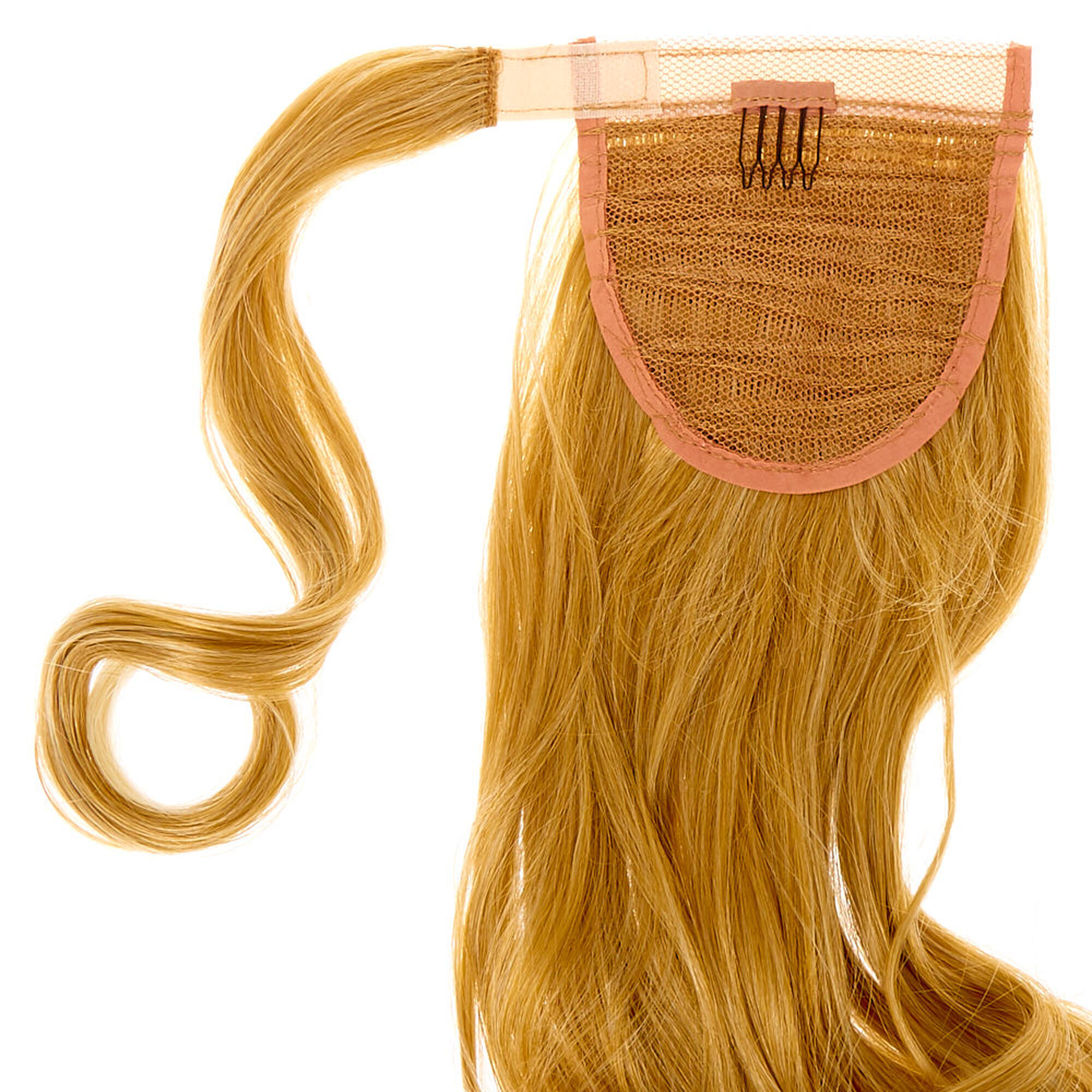 Bandeau avec fausse queue de cheval cheveux bouclés - Blond | Claire's FR