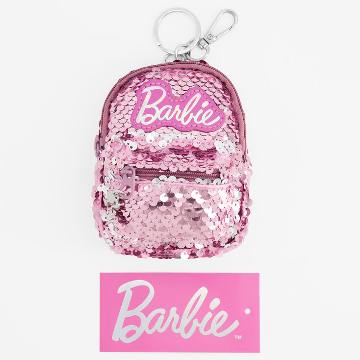 Porte-cl&eacute;s mini sac &agrave; dos &agrave; paillettes Barbie&trade; - Rose,