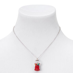 Red Gumball Shaker Pendant Necklace,