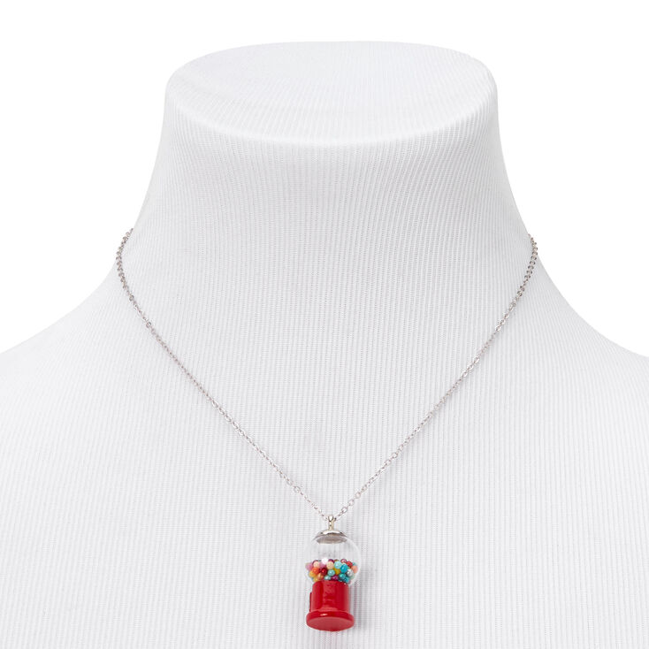 Red Gumball Shaker Pendant Necklace,