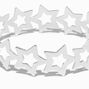 Silver Star Cuff &amp; Black Stretch Multi-Strand Bracelet Set &#40;2 Pack&#41;,