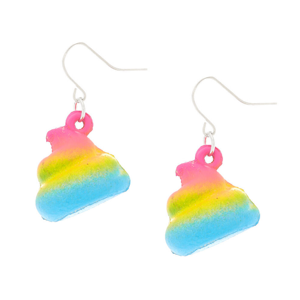 1 Squish Rainbow Poo Drop Earrings