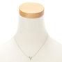 Collier &agrave; pendentif initiale avec strass couleur argent&eacute;e - V,