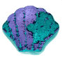 Oreiller coquillage sir&egrave;ne avec sequins r&eacute;versibles turquoise,