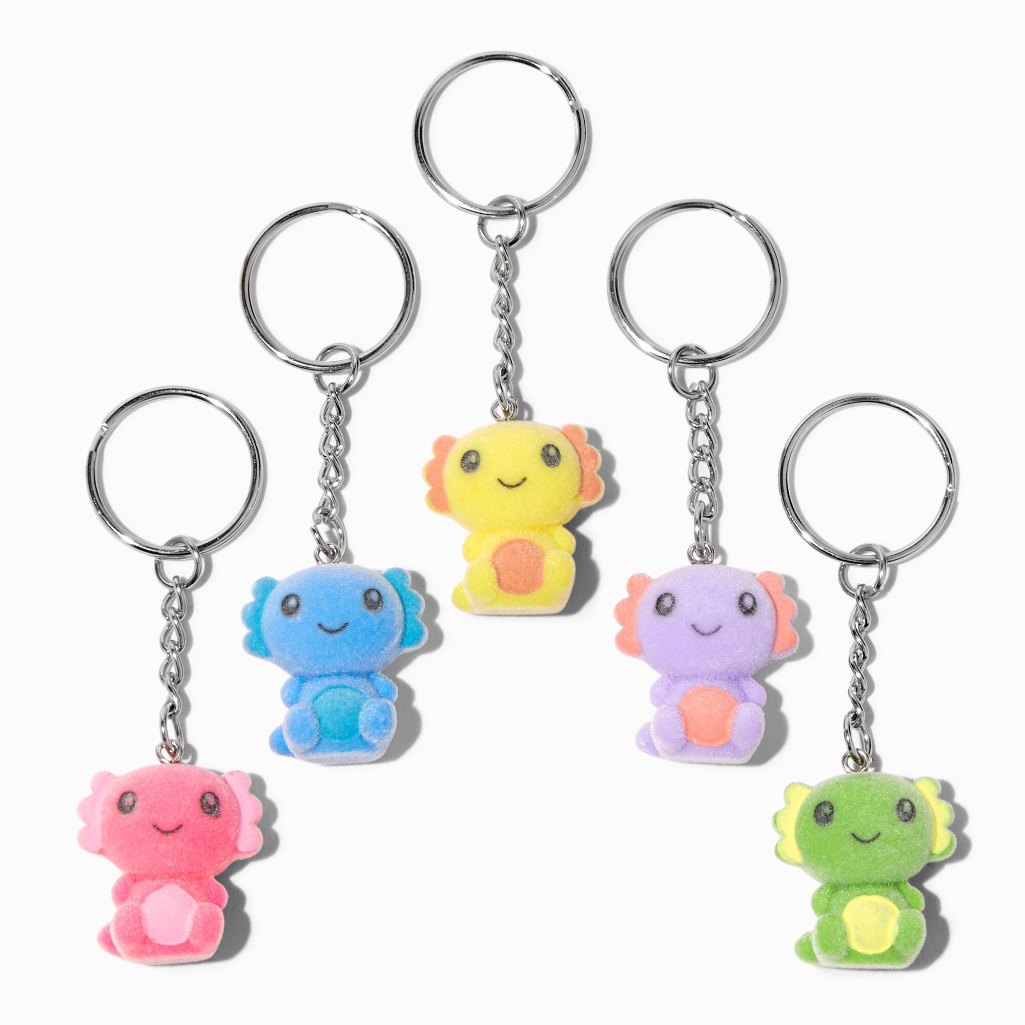 View Claires Best Friends Axolotl Keychains 5 Pack Rainbow information