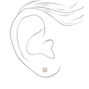 Gold-tone Cubic Zirconia 4mm, 5mm, &amp; 6mm Round Stud Earrings - 3 Pack,