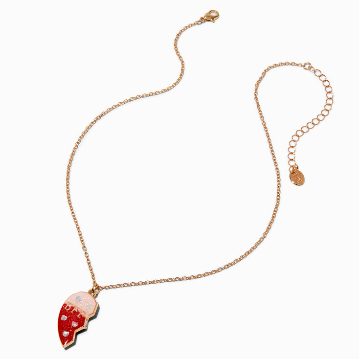 Birthday Card &amp; Best Friends Glitter Heart Pendant Necklace Set - 3 Pack,