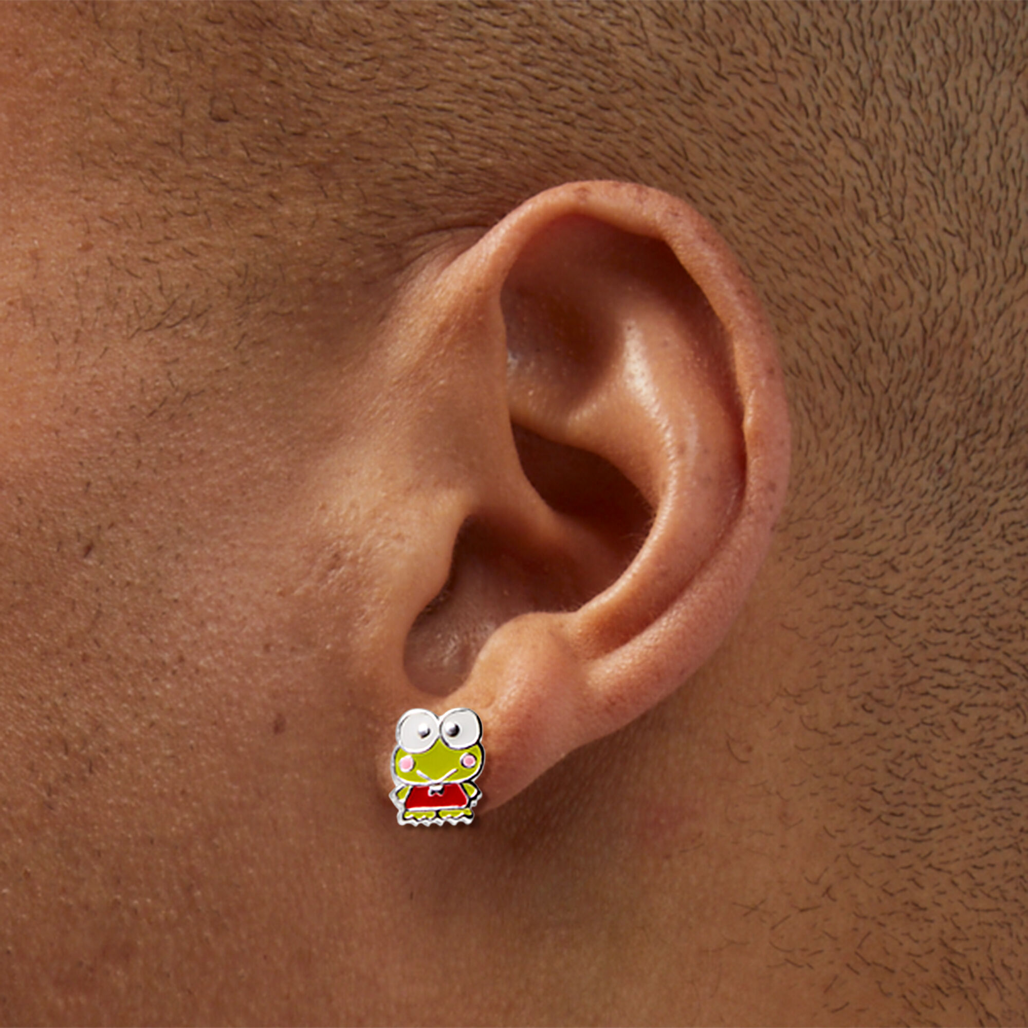 Sterling Silver Hello Kitty and Friends Keroppi Claire s Exclusive Enamel Stud Earrings