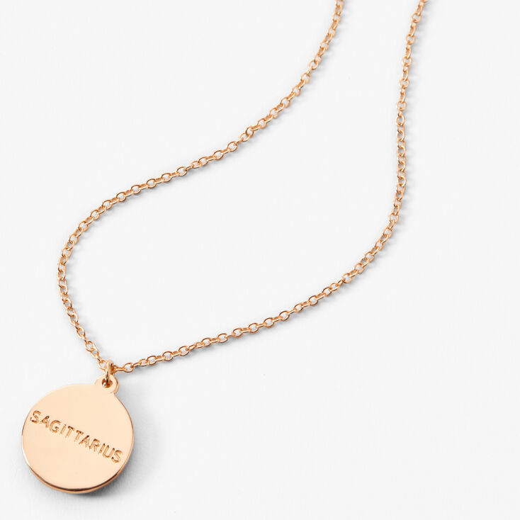 Gold Zodiac Mood Pendant Necklace - Sagittarius,