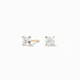 C LUXE by Claire&#39;s 14k Gold Cubic Zirconia 3MM Square Stud Earrings,