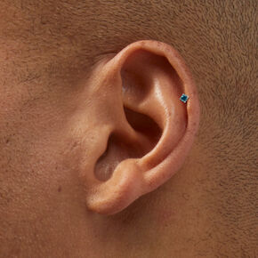 Silver-tone 16G Changeable Stud Cartilage Earrings - 3 Pack,