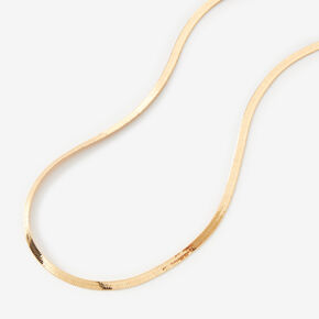 Gold-tone Herringbone Chain 14&quot; Necklace,