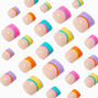 Rainbow French Tip Square Press On Vegan Faux Nail Set - 24 Pack,
