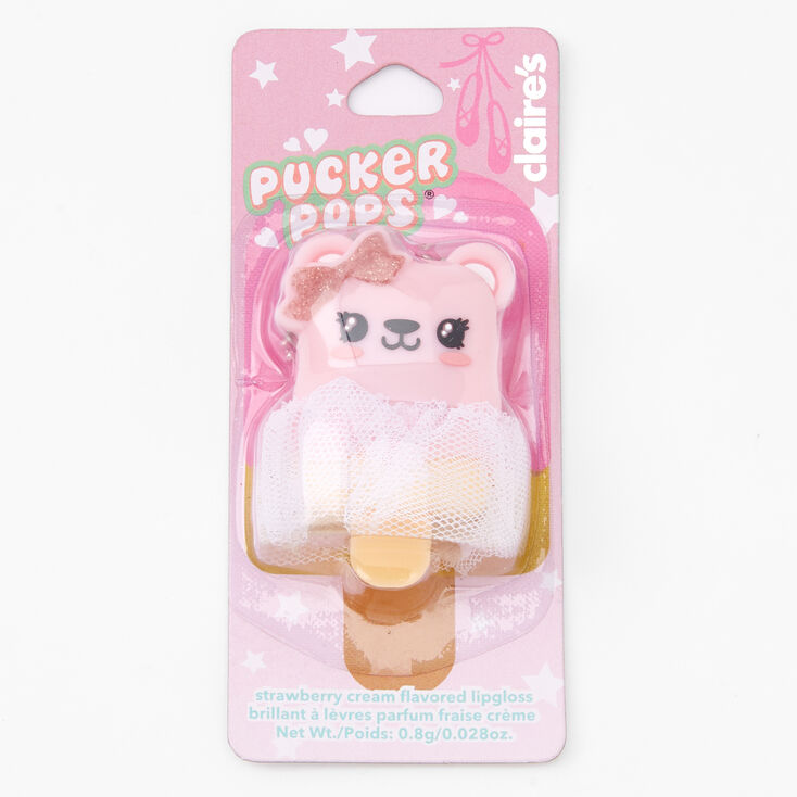 Gloss ourse en tutu Pucker Pops&reg; - Cr&egrave;me &agrave; la fraise,