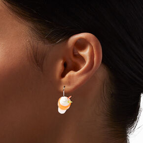 Silver 1&quot; Kiwi Strawberry Smoothie Drop Earrings,
