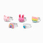 Claire&#39;s Club Silver Bunny Box Rings - 5 Pack,