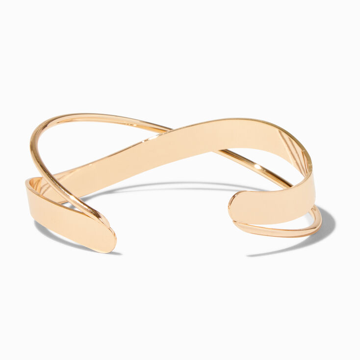 Gold-tone Crossover Cuff Bracelet,