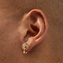 Boucles d&#39;oreilles &agrave; clip champignon en zircon cubique d&#39;imitation couleur dor&eacute;e,