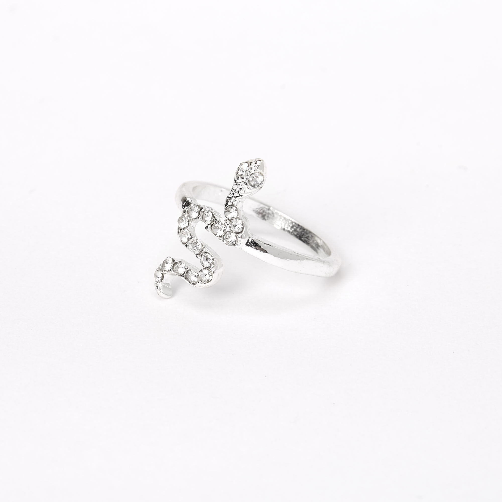 Silver tone Embellished Snake Midi Ring