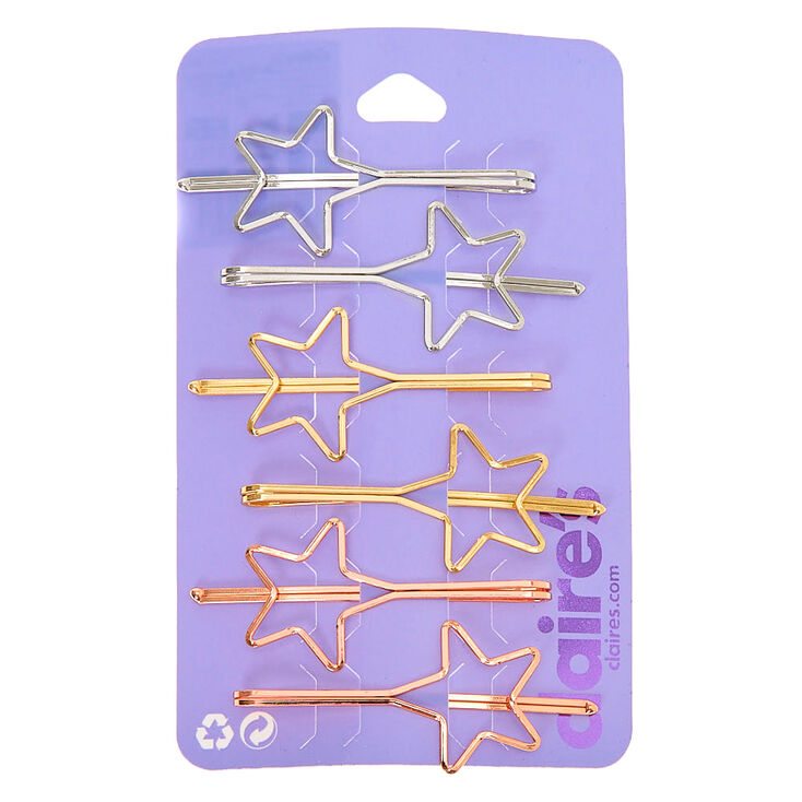 Claire's Épingles plates étoile en métaux mixtes - Lot de 6