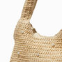 Tan Pearl Woven Slouchy Shoulder Bag,