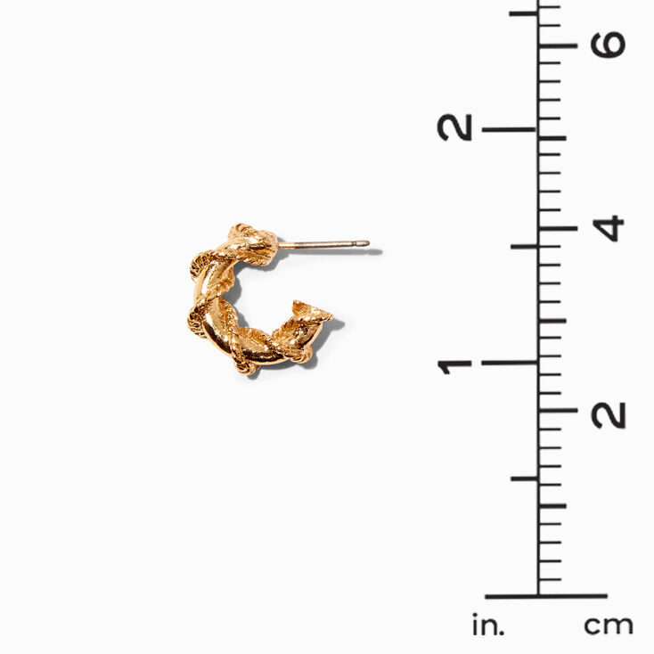 Gold-tone Fancy Textured Earrings Set - 6 Pack,