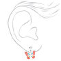 Silver Enamel Butterfly Clip On Earrings,