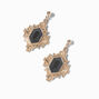 Gold-tone Hexagon Frame 1&quot; Drop Earrings ,