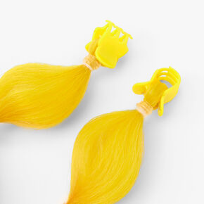 Red &amp; Yellow Swirling Ombre Faux Hair Clip In Extensions - 2 Pack,
