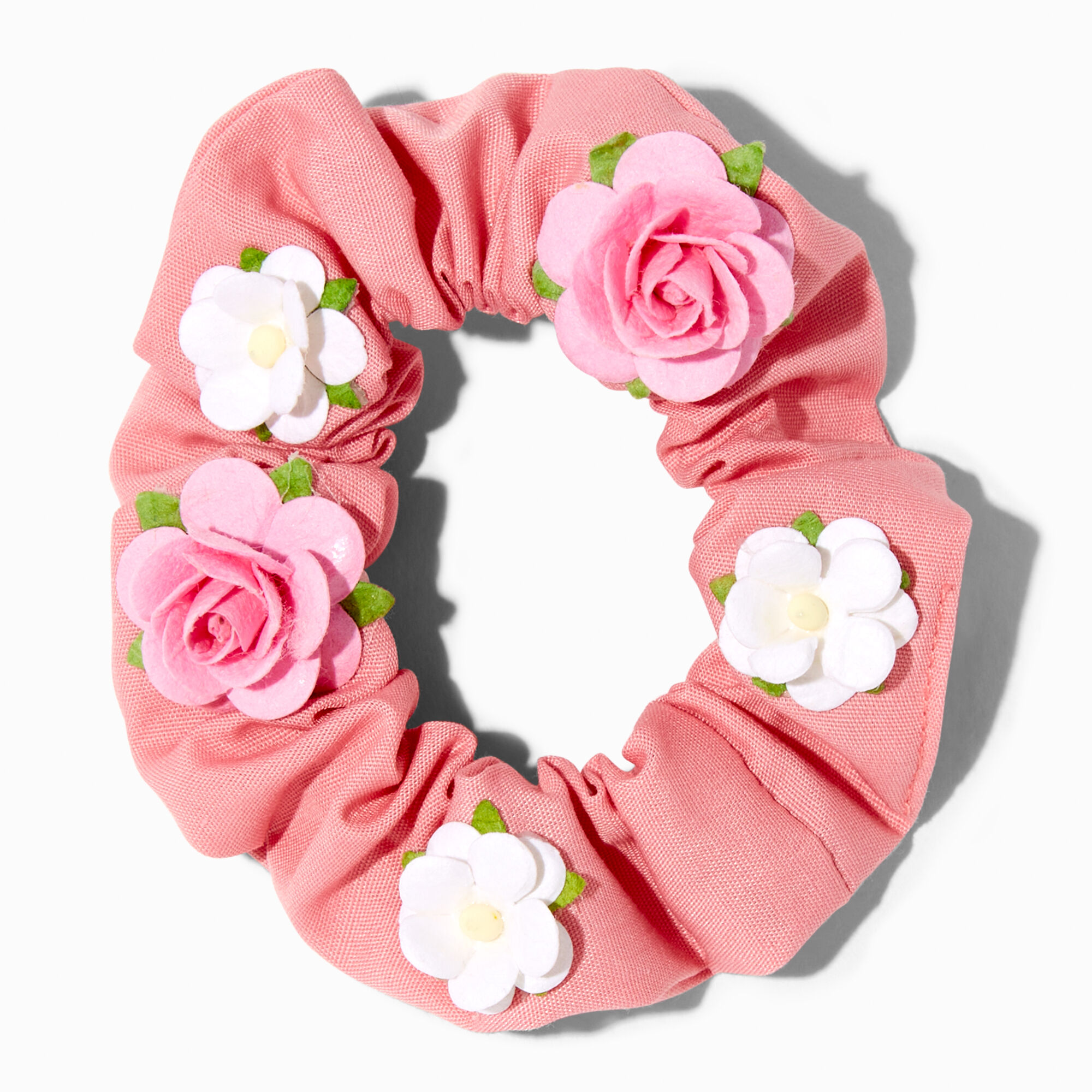 View Claires Club Dainty Flower Scrunchie Pink information