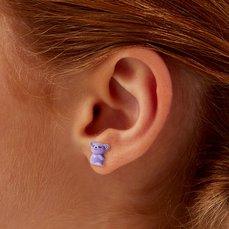 Clous d&rsquo;oreilles paresseux, marguerite, c&oelig;ur - Lot de 3,