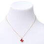 Butterfly Birthstone 16&quot; Gold Pendant Necklace - December,