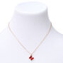 Butterfly Birthstone 16&quot; Gold Pendant Necklace - July,