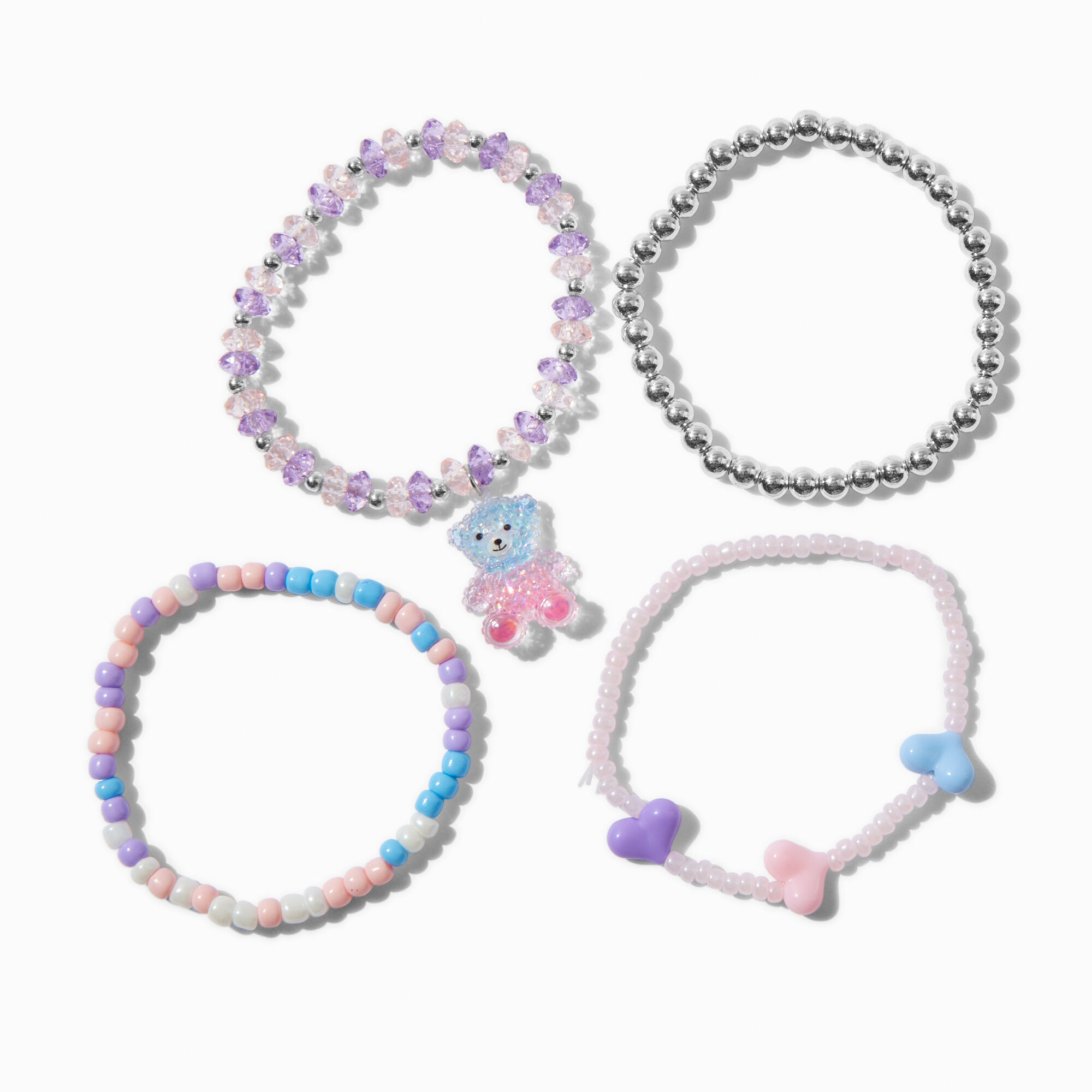 Mixed Metal Three Generation Heart Pendant Necklaces - 3 Pack,