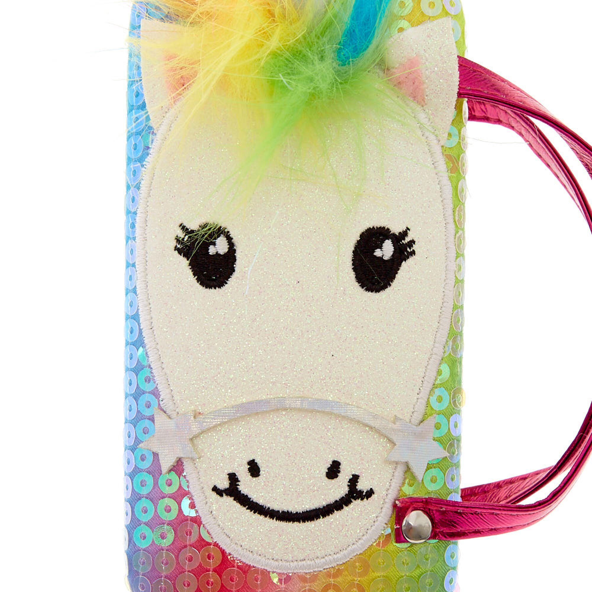 Claire S Club Rainbow Unicorn Sequin Glasses Case Claire S Us