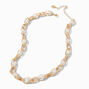Gold-tone Trapped Faux Pearl Choker Necklace ,
