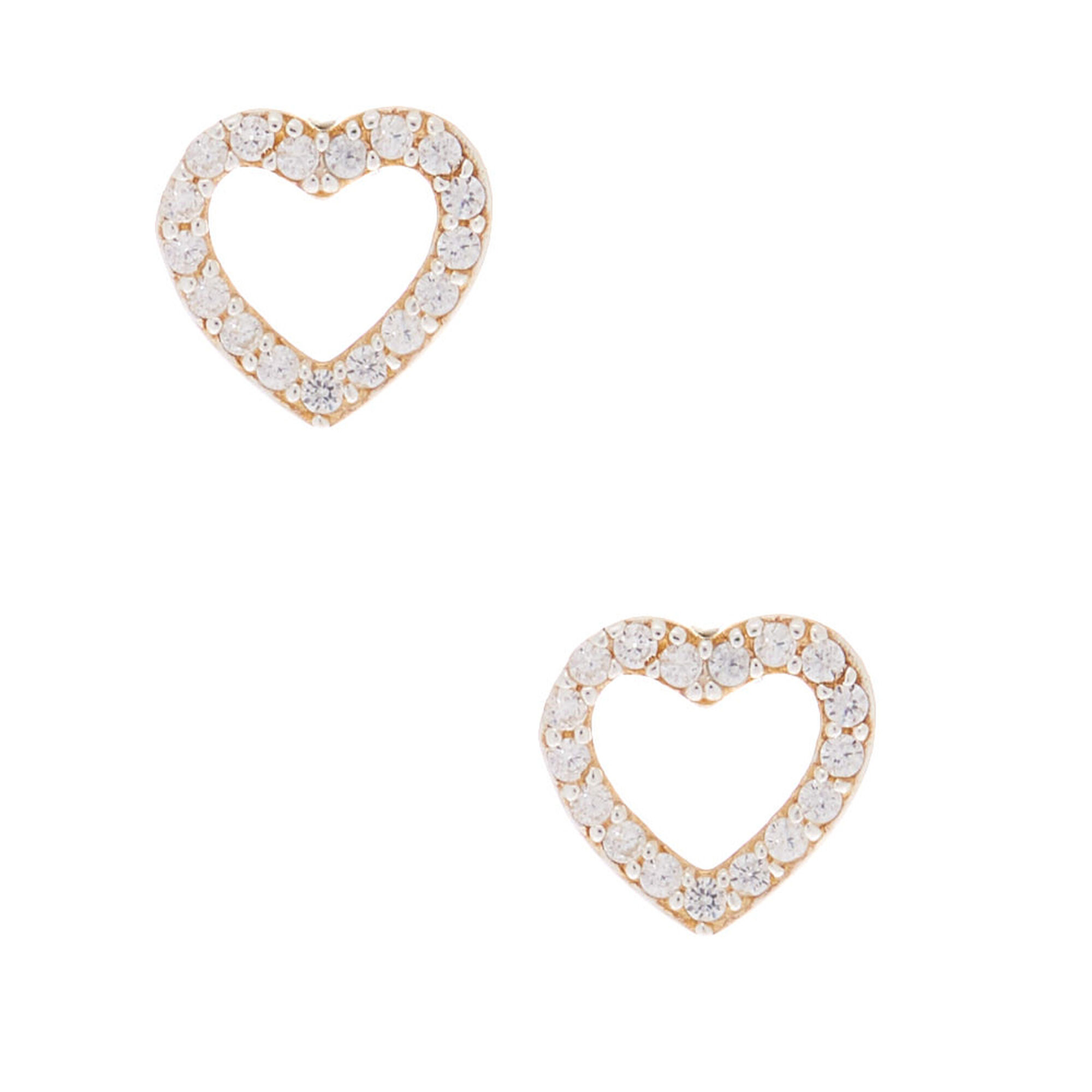 View Claires Cubic Zirconia Stud Heart Earrings Silver information
