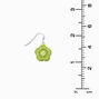Acrylic Kiwi Flower 0.5&quot; Drop Earrings,