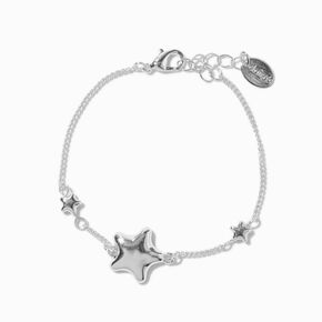 Silver-tone Puffy Star Bracelet,