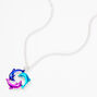 Silver Anodized Circle of Dolphins Pendant Necklace,
