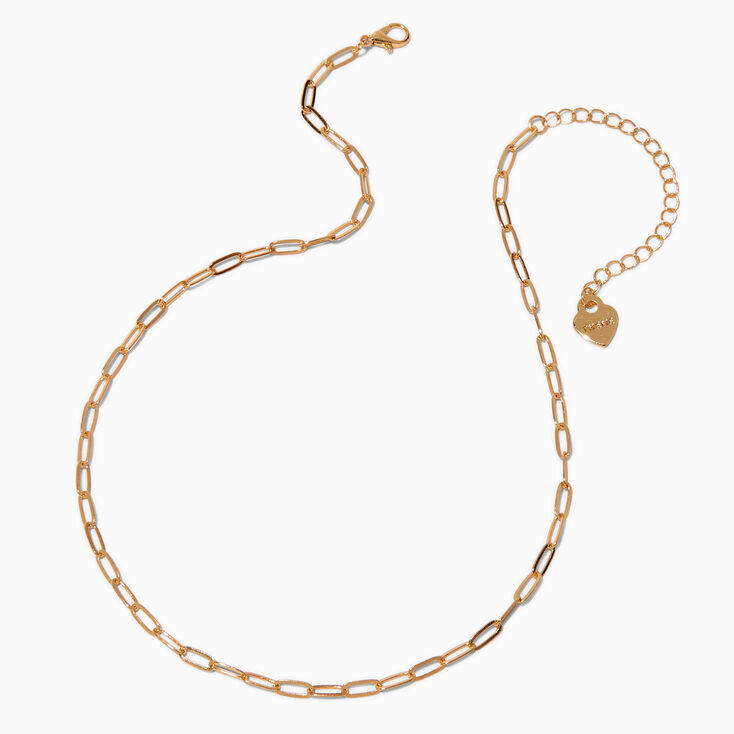 T H E M E x Claire&#39;s Gold-tone Paperclip Chain Necklace,