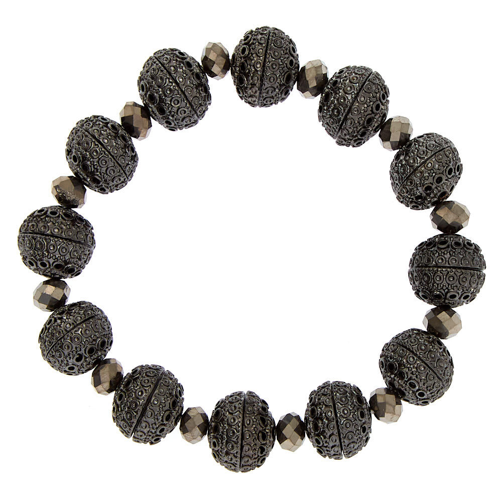 Hematite Bauble Stretch Bracelet,
