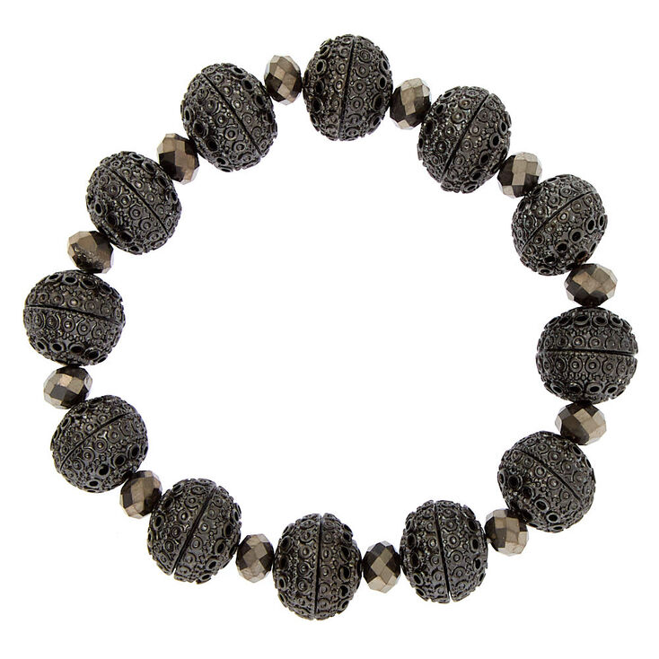 Claire's Bracelet élastique à boules couleur hématite