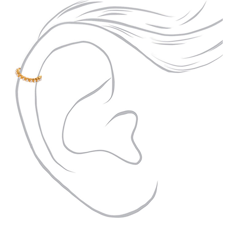 Gold Single Pearl Ear Cuff,