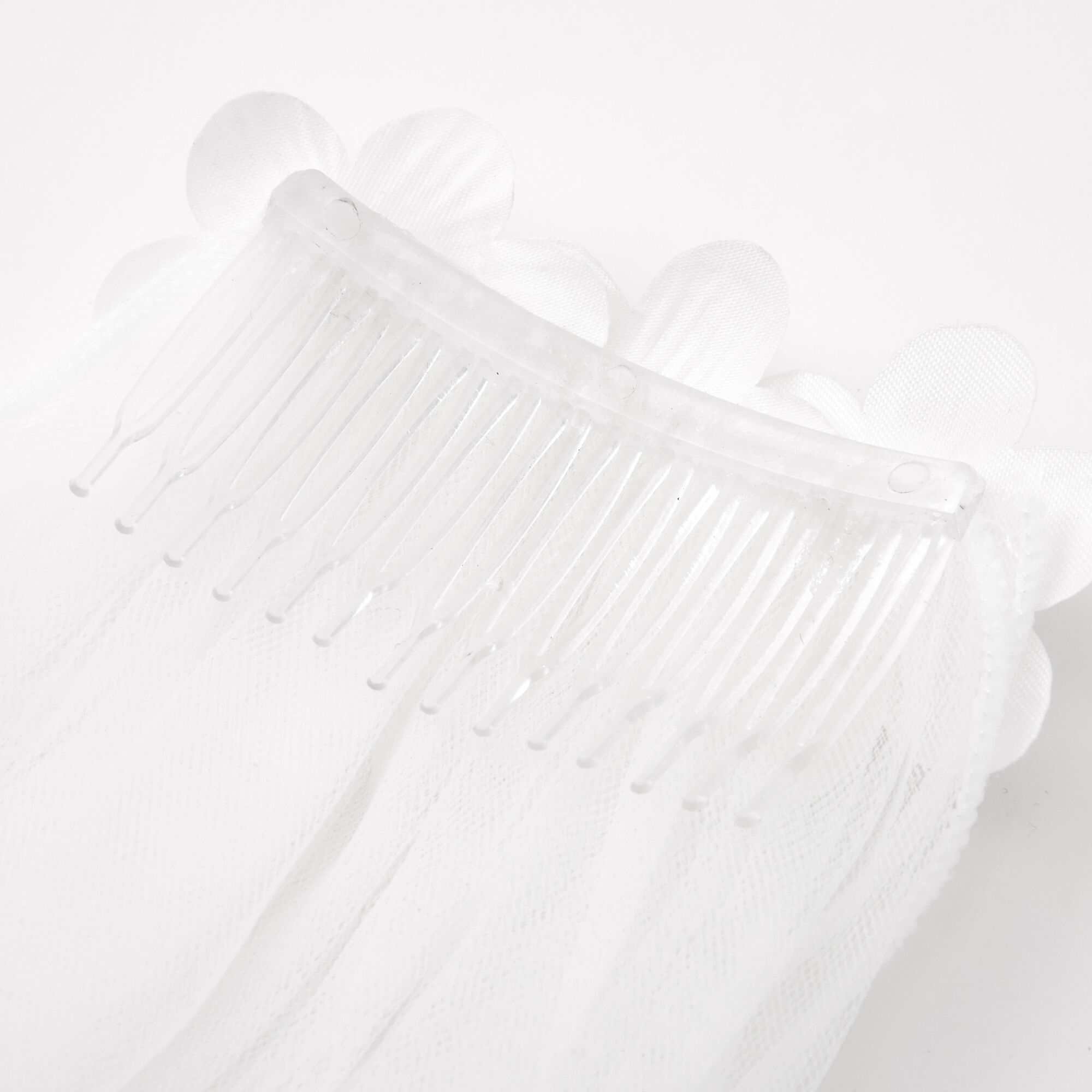 Claire's Club Pearled Floral Veil - White,