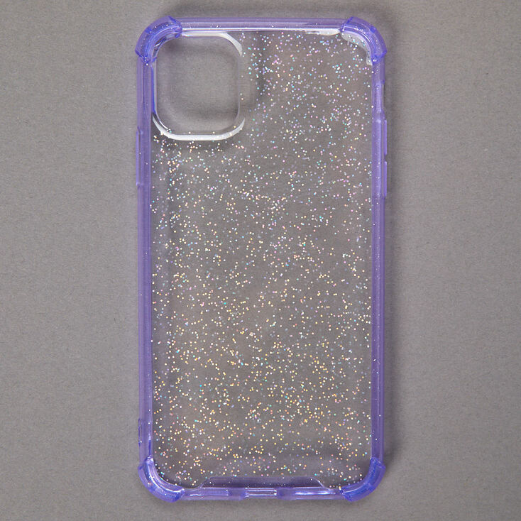 Clear Lavender Glitter Protective Phone Case - Fits iPhone&reg; 11,