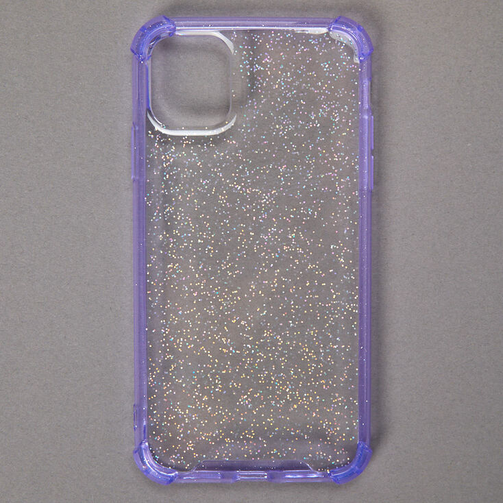 Clear Lavender Glitter Protective Phone Case - Fits iPhone&reg; 11,