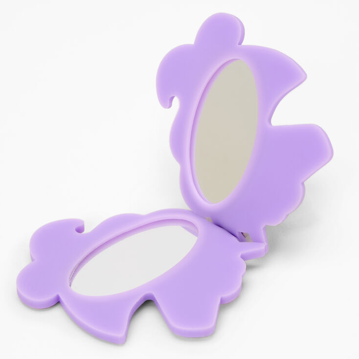 Unicorn Compact Mirror Keychain - White,